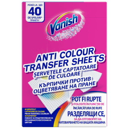 Servetele anti-transfer de culoare Vanish 20 buc