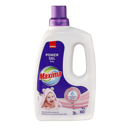 Detergent gel concentrat pentru rufe Sano Maxima Baby 60 spalari 3 l