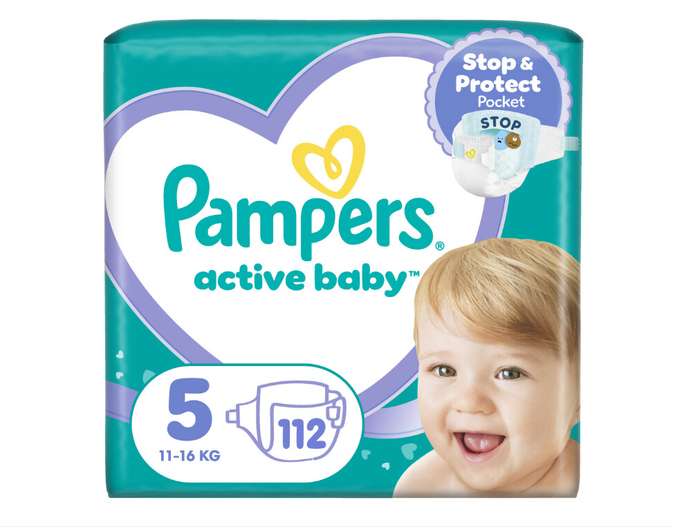 Scutece Pampers Active Baby Mega Box Marimea 5 11-16 kg 112 buc Scutece Pampers Active Baby Mega Box Marimea 5 11-16 kg 112 buc