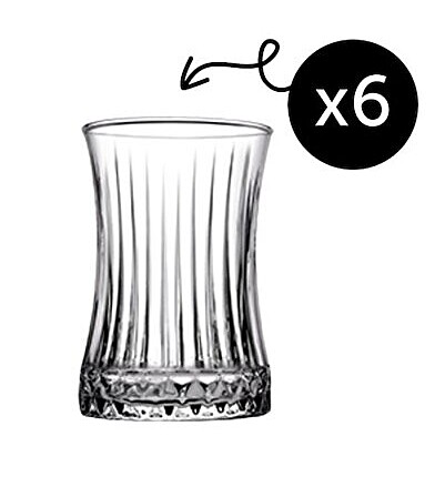Paşabahçe Set of 6 Tea Cups Pasabahce Elysia Extra Quality 170 ml