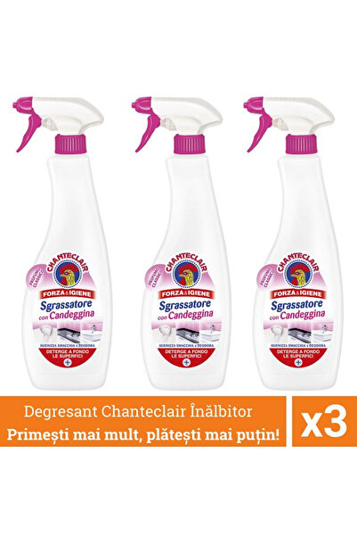 1_org_zoom-137.jpg chante clair Promo package 3 x Chanteclair Universal Degreaser with Bleach, Candeggina, Chlorine, Spray, 600 ml - imagine 1