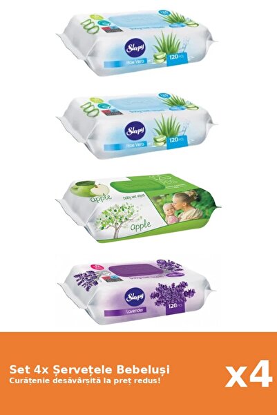1_org_zoom-258.jpg Set of 4 Sleepy Baby Wipes: Aloe Vera, Apple, Lavender - imagine 1