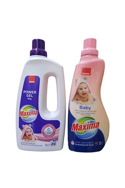 1_org_zoom-28.jpg Sano Sano Maxima Baby Concentrated Gel Laundry Detergent Set, 20 washes, 1 l, Ultra Con Fabric Softener - imagine 1