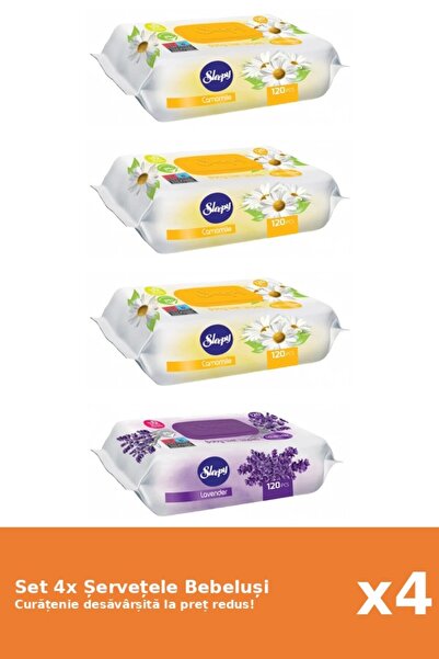 1_org_zoom-287.jpg Set of 4 Sleepy Baby Wipes: Lavender, Chamomile - imagine 1