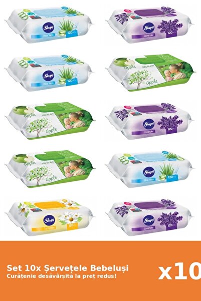 1_org_zoom-299.jpg Set of 10 Sleepy Baby Wipes: Aloe Vera, Apple, Lavender, Chamomile - imagine 1