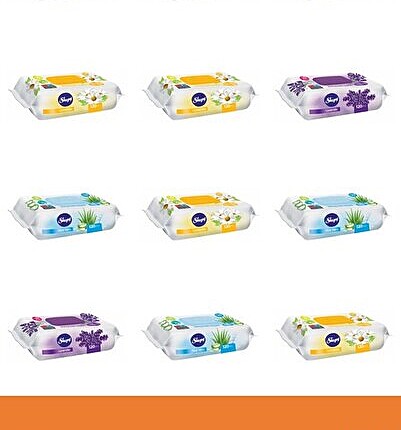 Set of 12 Sleepy Baby Wipes: Aloe Vera, Lavender, Chamomile