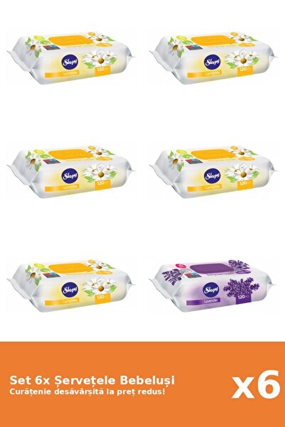 1_org_zoom-313.jpg Set of 6 Sleepy Baby Wipes: Lavender, Chamomile - imagine 1