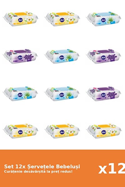 1_org_zoom-324.jpg Set of 12 Sleepy Baby Wipes: Aloe Vera, Lavender, Chamomile - imagine 1