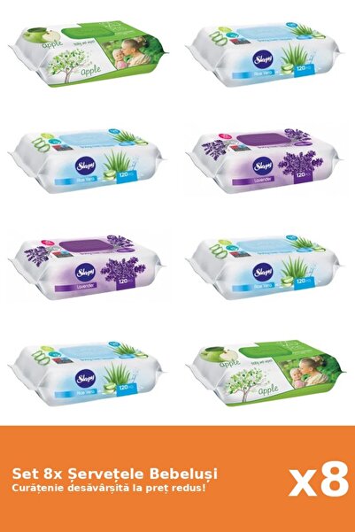 1_org_zoom-327.jpg Set of 8 Sleepy Baby Wipes: Aloe Vera, Apple, Lavender - imagine 1
