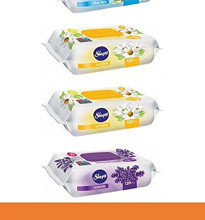 Set of 4 Sleepy Baby Wipes: Aloe Vera, Lavender, Chamomile