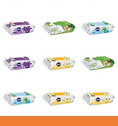 Set of 12 Sleepy Baby Wipes: Aloe Vera, Chamomile, Apple, Lavender