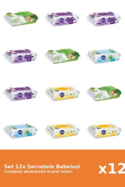 1_org_zoom-344.jpg Set of 12 Sleepy Baby Wipes: Aloe Vera, Chamomile, Apple, Lavender - imagine 1