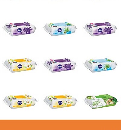Set of 12 Sleepy Baby Wipes: Aloe Vera, Apple, Lavender, Chamomile