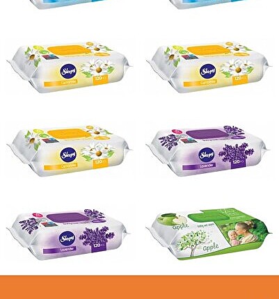 Pachet 8 Sleepy Baby Wipes Aloe Vera Apple Lavender Chamomile