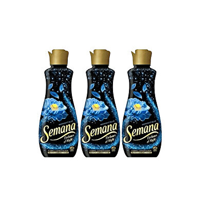 Semana Set of 3 x Fabric Conditioner Midnight Blue Night Fragrances 800ml 36 Washes